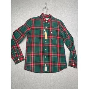 Abercrombie Kids Plaid Long Sleeve Button Up Shirt Boys Youth Kids 15/16 Holiday